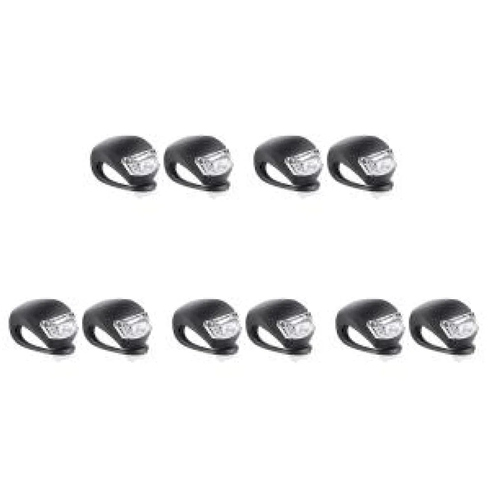 10-20PCS LED Silicone Bicycle Front Rear Light Set 3 Modes Waterproof MTB Mountain Road Bike Cycling Headlight Tail Warning Lamp