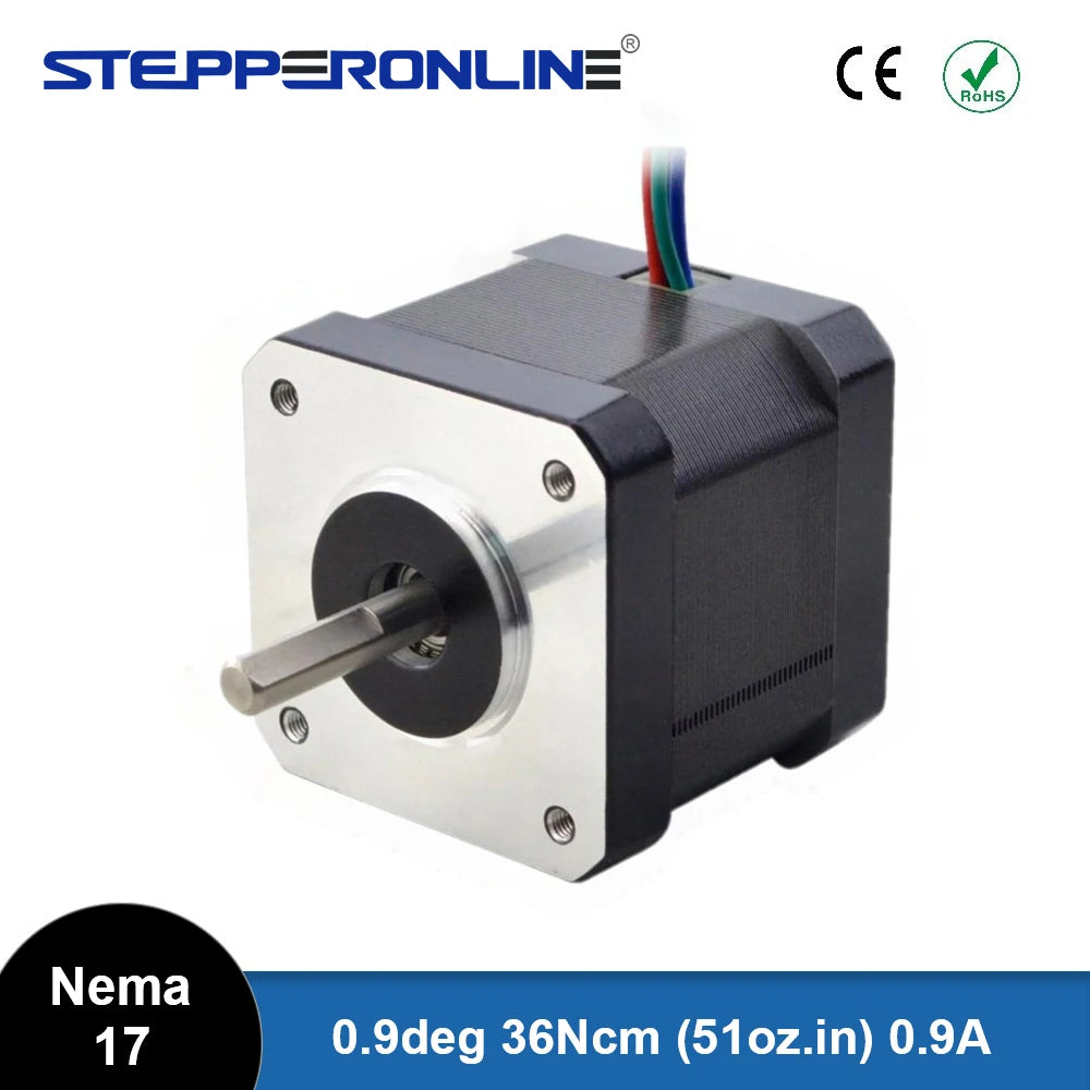 0.9 Degree Nema 17 Stepper Motor 36Ncm (51oz.in) 0.9A 4-lead 40mm Length for DIY 3D Printer CNC Robot