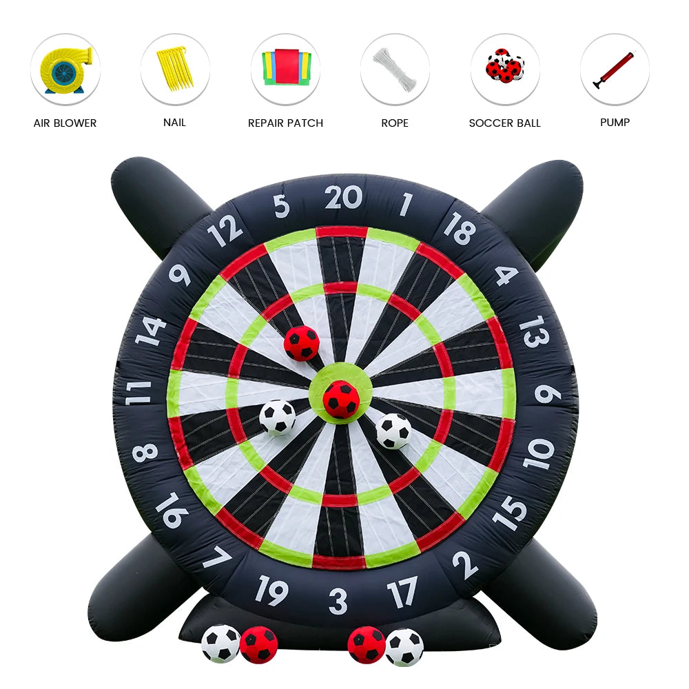 10FT Giant Outdoor Inflatable Soccer Golf Darts Board + 8 Soccer Balls & Blower Football Playground  commercial